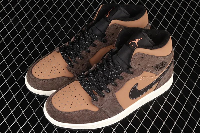 All categories Air Jordan Jordan series basketball shoes Air Jordan 1 Mid Air Jordan 1 Mid AJ1 Joe 1 chocolate brown mid-top cultural basketball shoes DC7294-200